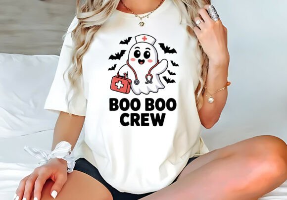 Boo Boo Crew Cute Nurse Ghost Tee