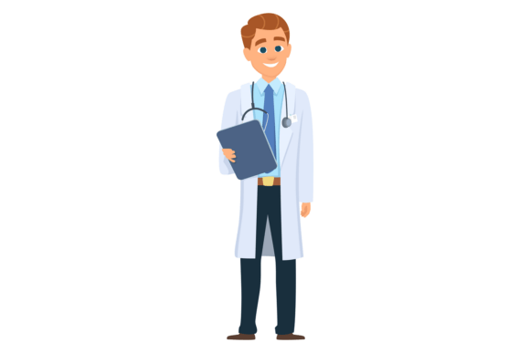 Cartoon Doctor Mascot. Happy Medical Sta