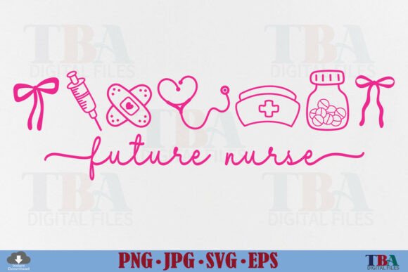 Coquette Future Nurse Life Icons Doodle