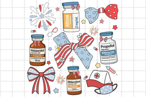 Coquette Nurse 4th of July PNG