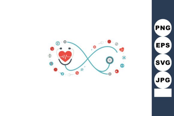 Heart Health and Medical Stethoscope Wit
