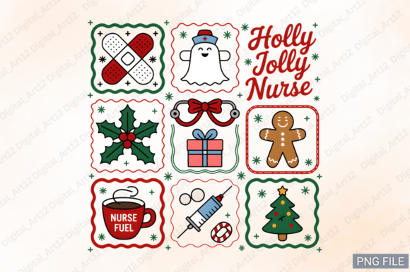 Holly Jolly Nurse PNG, Christmas PNG