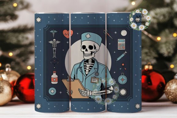 Male Nurse Skeleton 20oz Tumbler Wrap