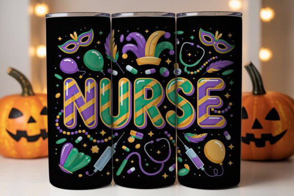 Mardi Gras Nurse 20oz Tumbler Wrap