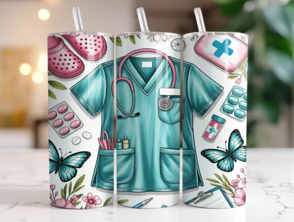 Medical Themed 20oz Tumbler Wrap Design