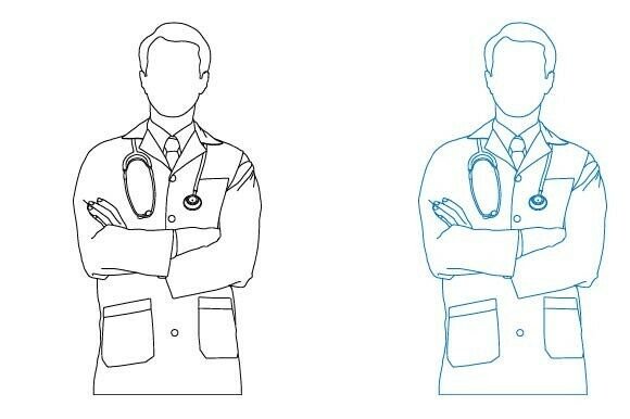 Medical Worker Line Art Design