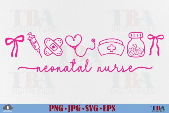 Neonatal Nurse NICU Nursing Icons Doodle