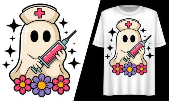 Nurse Boo Ghost with Syringe Halloween