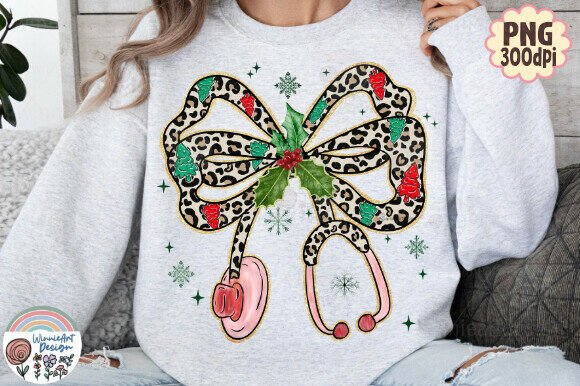 Nurse Coquette Stethoscope Christmas PNG