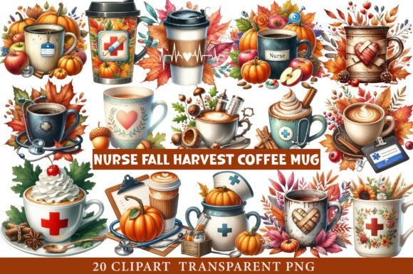 Nurse Fall Harvest Coffee Mug Clipart