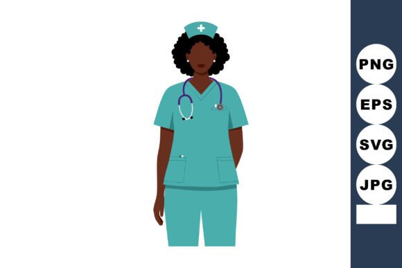 Nurse in Teal Scrubs with Stethoscope Me