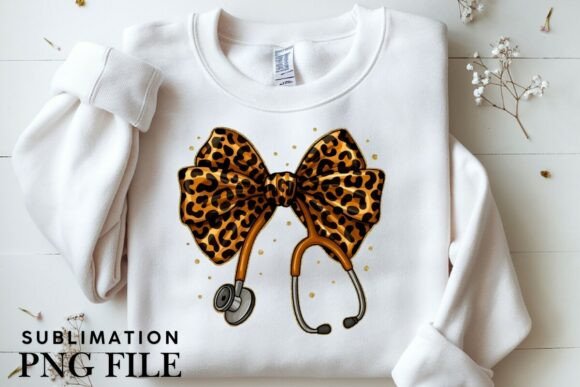 Nurse Leopard Bow PNG Design