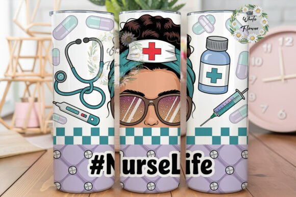 Nurse Life Purple Quilt Tumbler