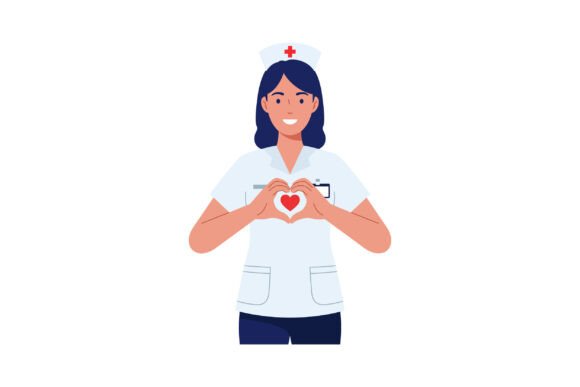 Nurse Showing Heart Symbol with Hands