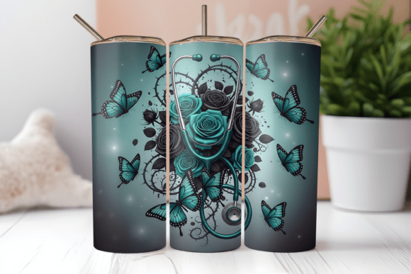 Nurse Tumbler Wrap, Medical Worker PNG