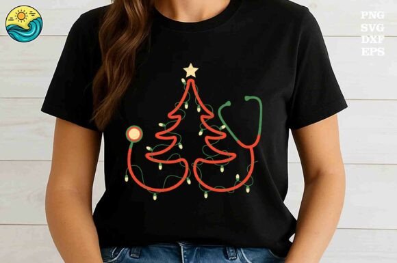Stethoscope Christmas Tree SVG